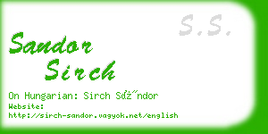 sandor sirch business card